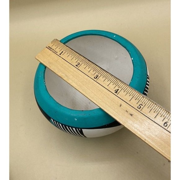 New Mexico 1994 Pueblo Pottery Teal Blue Vase Native American Vessel LOT 2 READ - Picture 12 of 12